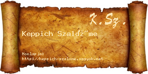 Keppich Szalóme névjegykártya